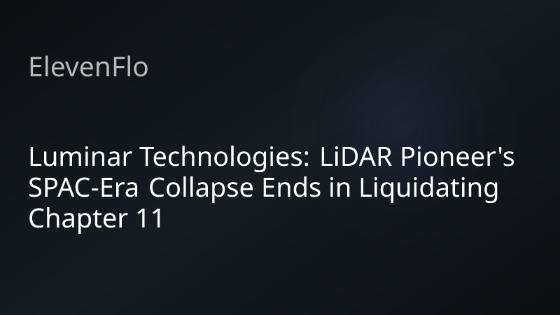 ElevenFlo blog post graphic for "Luminar Technologies: LiDAR Pioneer's SPAC-Era Collapse Ends in Liquidating Chapter 11"