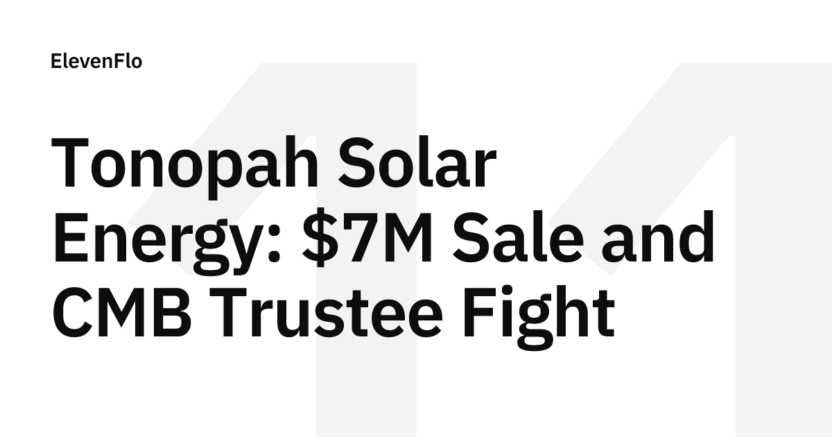 Tonopah Solar Energy: $7M Sale