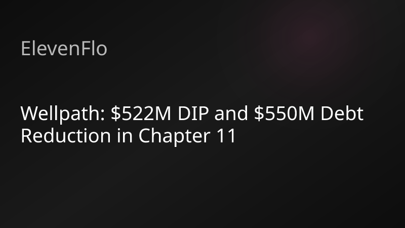 ElevenFlo blog post graphic for "Wellpath: $522M DIP and $550M Debt Reduction in Chapter 11"